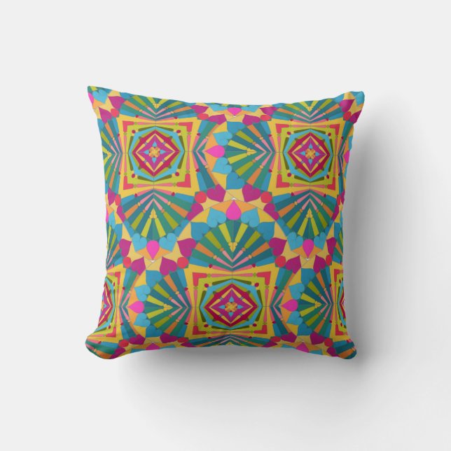 Fiesta of Colours!  Mandala Design Cushion (Front)