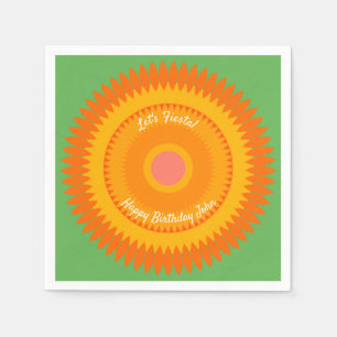 Fiesta Orange Sun Kaleidoscope Napkins