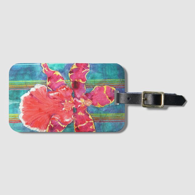 Fiesta Orchid Luggage Tag (Front Horizontal)