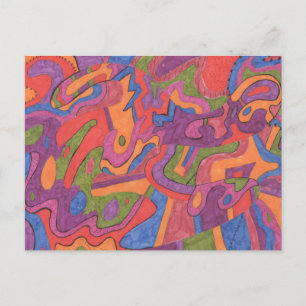 Fiesta, Original Abstract Postcard