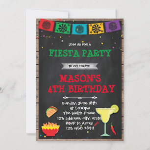 Fiesta party birthday invitation