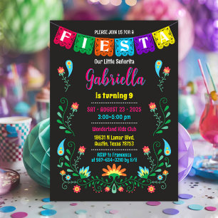 Fiesta party birthday invitation