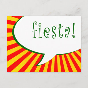 fiesta party : comic speech bubble invitation postcard