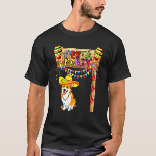 Fiesta Party Mexican Corgi Sombrero Cinco De Mayo T-Shirt