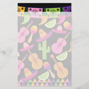 Fiesta Party Sombrero Cactus Limes Peppers Maracas Stationery