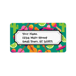 Fiesta Party Sombrero Limes Guitar Maraca Saguaro Label