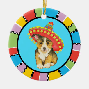 Fiesta Pembroke Welsh Corgi Ceramic Ornament