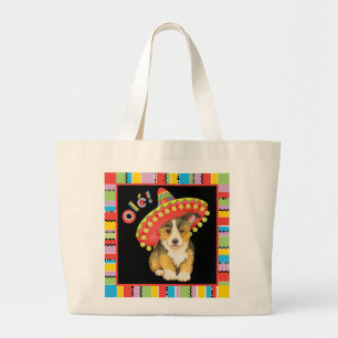Fiesta Pembroke Welsh Corgi Large Tote Bag