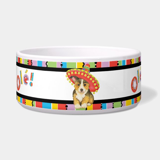 Fiesta Pembroke Welsh Corgi Pet Bowl (Left)