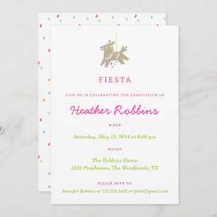 Fiesta Piñata Fun Graduation Party Invitations