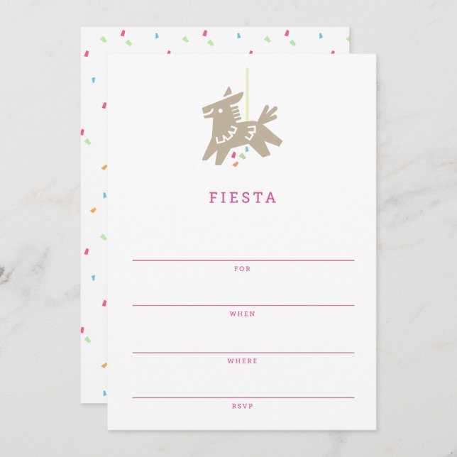 Fiesta Piñata | Write-In Kids Party Invitation (Front/Back)