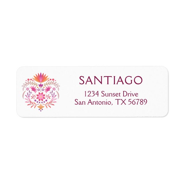 Fiesta Pink Birthday Shower Wedding Return Address Label (Front)