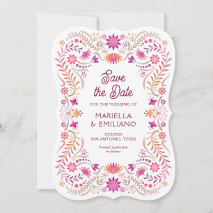 Fiesta Pink Quinceañera Wedding Save the Date