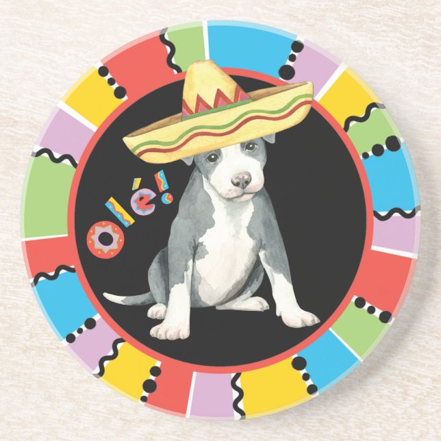 Fiesta Pit Bull Terrier Coaster (Front)