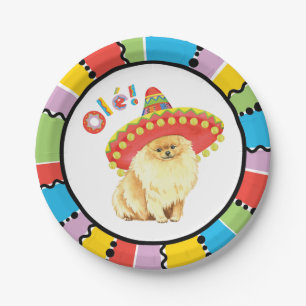 Fiesta Pomeranian Paper Plate