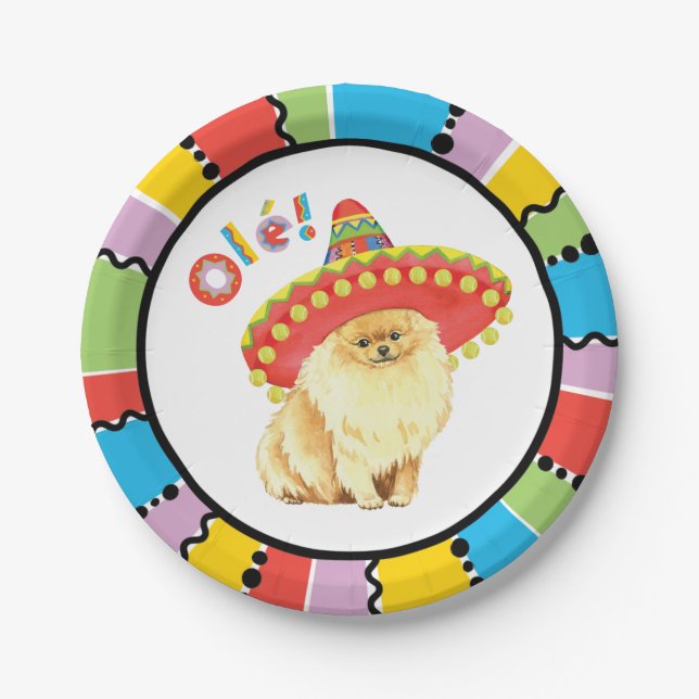 Fiesta Pomeranian Paper Plate (Front)
