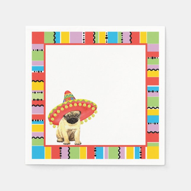 Fiesta Pug Napkin (Front)