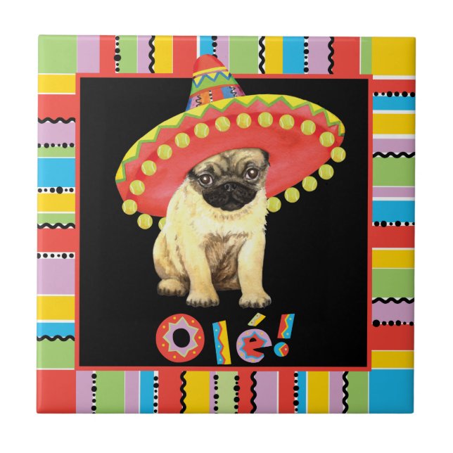 Fiesta Pug Tile (Front)