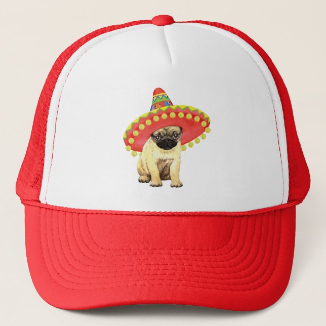 Fiesta Pug Trucker Hat (Front)