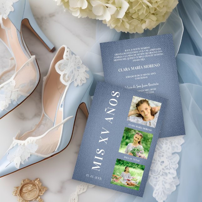 Fiesta Quinceañera Español Textura Textil Azul (Creator Uploaded)