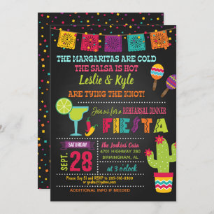 Fiesta Rehearsal Dinner Invitation - Black