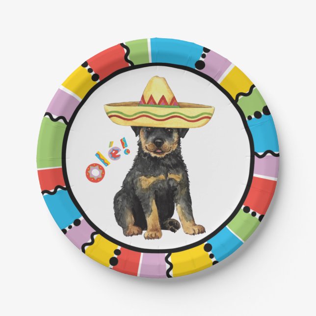 Fiesta Rottweiler Paper Plate (Front)