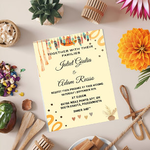 fiesta rustic modern elegant mexican wedding invitation