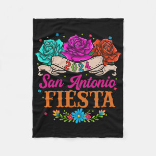 Fiesta San Antonio Texas Roses Funny Mexican Fiest Fleece Blanket