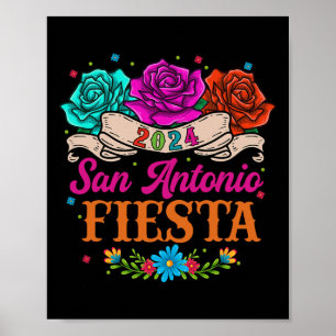 Fiesta San Antonio Texas Roses Funny Mexican Fiest Poster