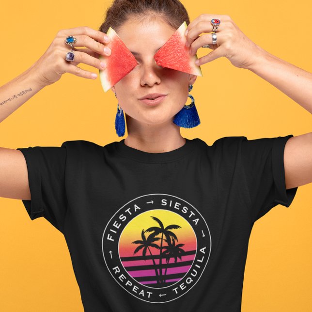 Fiesta Siesta Tequila Repeat Bachelorette Party T-Shirt (Creator Uploaded)