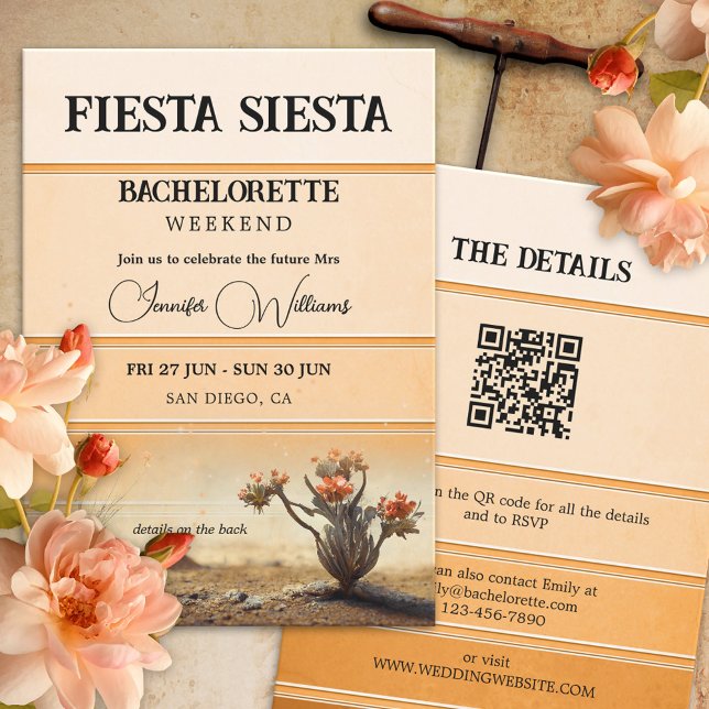 Fiesta Siesta Terra Cotta Bachelorette Weekend Invitation (Creator Uploaded)