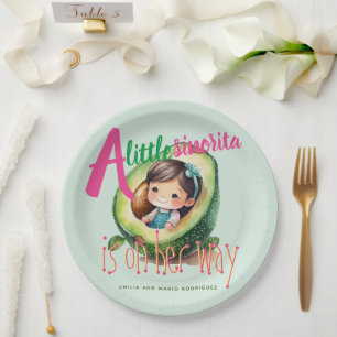 Fiesta Sinorita Baby Girl Shower Partyware Avocado Paper Plate