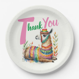 Fiesta Sinorita Baby Girl Shower Partyware Llama Paper Plate