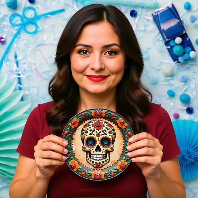 💀🎉Fiesta Skull-ette, the Día de los Muertos Paper Plate (Fiesta Skull-ette, the Día de los Muertos Paper Plates)