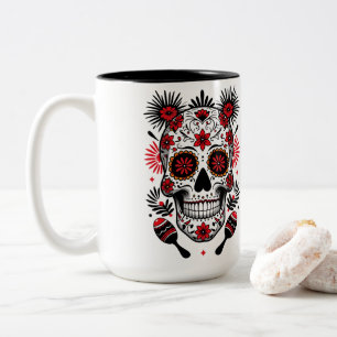Fiesta Skull Vibes 2 Two-Tone Coffee Mug