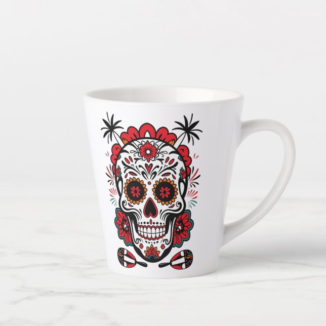 Fiesta Skull Vibes Latte Mug (Right)