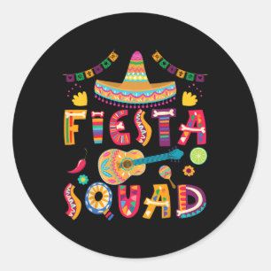 Fiesta Squad Cinco De Mayo Family Matching Mexican Classic Round Sticker