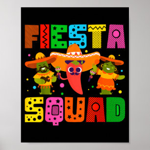 Fiesta squad cinco de mayo funny cactus sombreroFi Poster