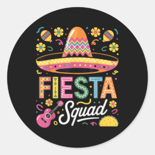 Fiesta Squad Cinco De Mayo Funny Mexican Maracas S Classic Round Sticker