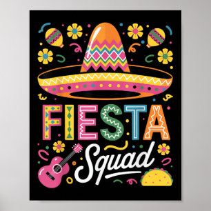 Fiesta Squad Cinco De Mayo Funny Mexican Maracas S Poster