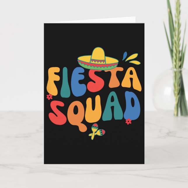 Fiesta Squad Cinco De Mayo Let's Fiesta Mexican Fa Card (Front)