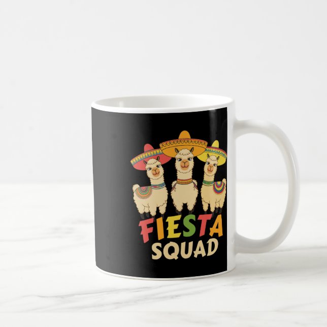 Fiesta Squad Cinco De Mayo Llama Let's Fiesta Mexi Coffee Mug (Right)