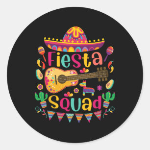 Fiesta Squad Cinco De Mayo Mexican Guitar Nacho So Classic Round Sticker