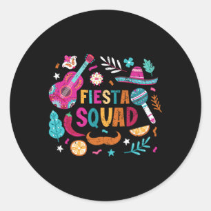 Fiesta Squad Cinco De Mayo Mexican Party Matching Classic Round Sticker