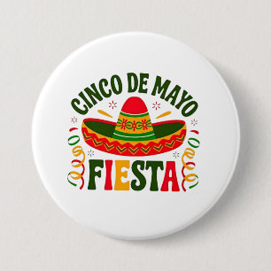 Fiesta Squad Cinco De Mayo Mexican Sombrero  7.5 Cm Round Badge