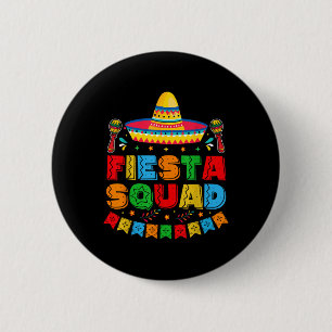 Fiesta Squad Cinco De Mayo Mexican Taco Guitar Cin 6 Cm Round Badge