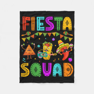 Fiesta Squad Cinco De Mayo Party Mexican Festival Fleece Blanket