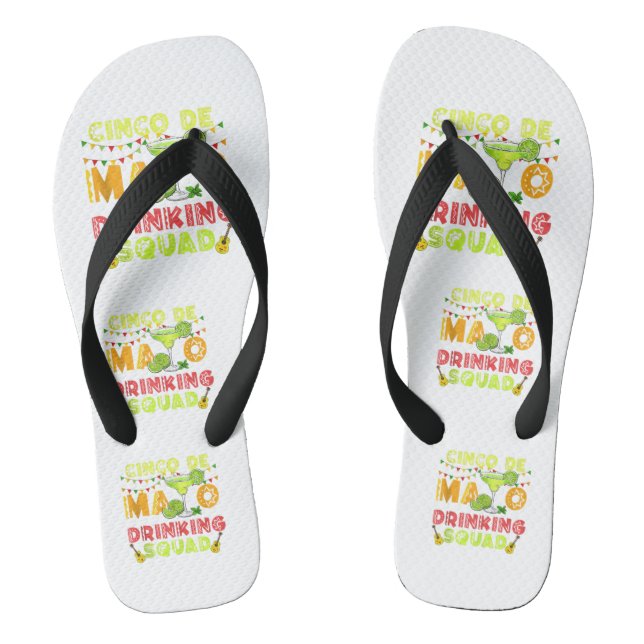 "Fiesta Squad" Cinco de Mayo Party Tee Thongs (Footbed)