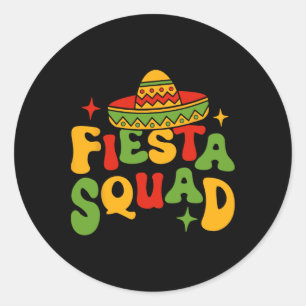 Fiesta Squad Cinco De Mayo Sombrero Family Matchin Classic Round Sticker
