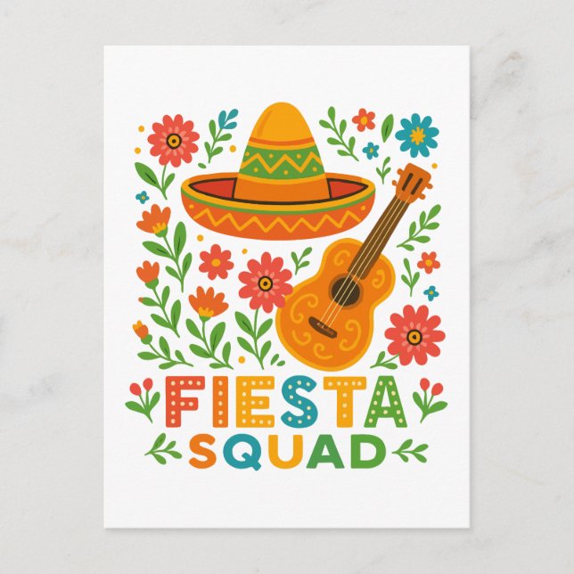 Fiesta Squad – Colourful Party Vibes Postcard (Front)